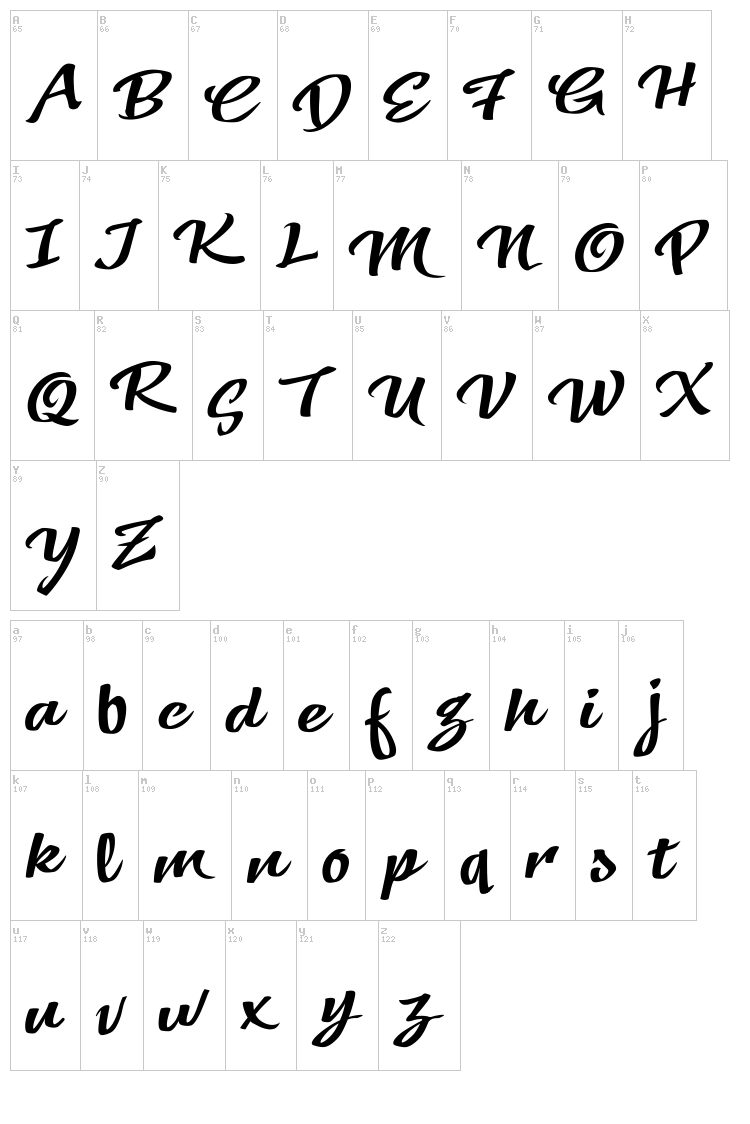 Vtks Colored Soul font map